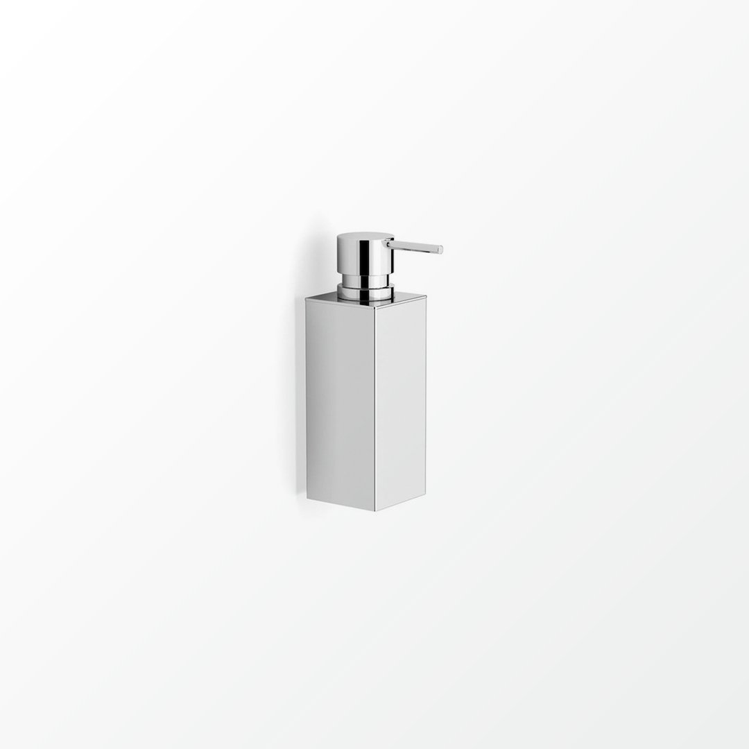 Square wall outlet mounted soap dispenser