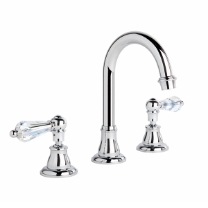 Brodware - Neu England - 1.8000.00.8.01 - Basin Set with Swivel Spout & Kristall Levers - Chrome