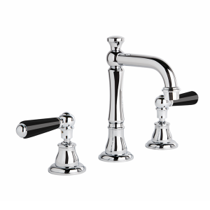 Brodware - Neu England - 1.8000.02.5.01 - Basin Set with Black Porcelain Levers - Chrome