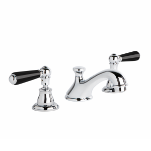 Brodware - Neu England - 1.8000.03.5.01 - Basin Set with Black Porcelain Levers - Chrome