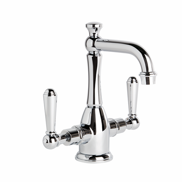 Brodware - Neu England - 1.8004.02.3.01 - Basin Mixer with Traditional Swivel Spout & Metal Levers - Chrome