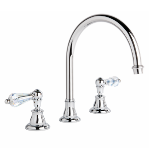 Brodware - Neu England - 1.8007.00.8.01 - Bath Set with Swivel Spout with Kristall Levers - Chrome