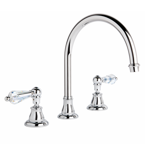 Brodware - Neu England - 1.8007.00.8.01 - Bath Set with Swivel Spout with Kristall Levers - Chrome