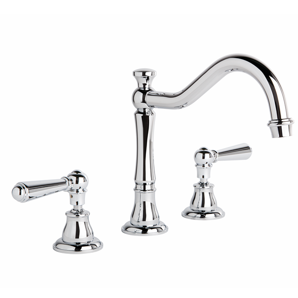 Brodware - Neu England - 1.8007.03.1.01 - Bath Set with Traditional Swivel Spout & Metal Levers - Chrome