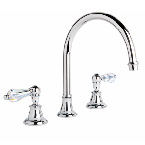 Brodware - Neu England - 1.8007.09.8.01 - Kitchen Set with Swivel Spout & Kristall Levers - Chrome