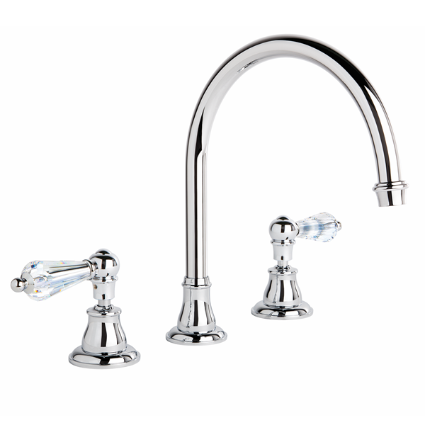 Brodware - Neu England - 1.8007.09.8.01 - Kitchen Set with Swivel Spout & Kristall Levers - Chrome