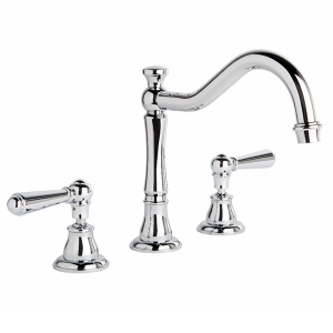 Brodware - Neu England -1.8007.10.3.01 - Kitchen Set with Traditional Swivel Spout & Metal Levers - Chrome