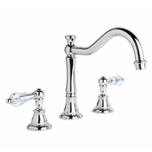 Brodware - Neu England -1.8007.10.8.01 - Kitchen Set with Traditional Swivel Spout & Kristall Levers - Chrome