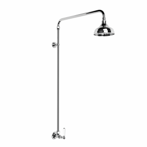 Brodware - Neu England - 1.8013.08.4.01 - Outdoor Shower Set Non-Mixing with 150mm Rose & White Porcelain Lever - Chrome