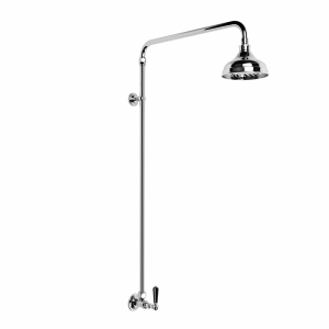Brodware - Neu England - 1.8013.08.5.01 - Outdoor Shower Set Non-Mixing with 150mm Rose & Black Porcelain Lever - Chrome