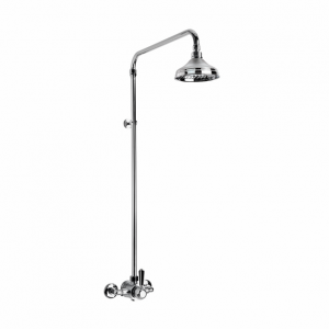 Brodware - Neu England - 1.8014.00.5.01 - Exposed Shower Mixer with 150mm Rose & Black Porcelain Lever - Chrome
