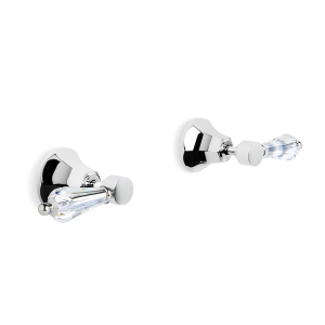 Brodware - Classique - 1.8749.00.8.01 - Wall Taps, Pair with Kristall Levers - Chrome