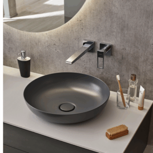 Kaldewei - Miena - 01-3180 - Countertop Round Basin  450mm - Oyster Grey