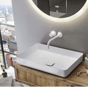 Kaldewei - Miena - 01-3185 - Countertop Rectangle Basin 580mm - Alpine White