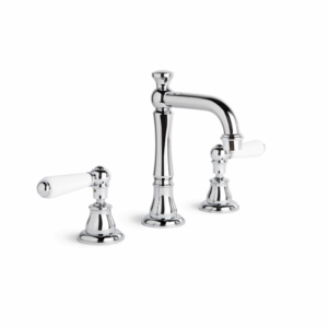 Brodware - Neu England - 1.8000.02.4.01 - Basin Set with White Porcelain Levers - Chrome