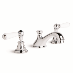 Brodware - Neu England - 1.8000.03.4.01 - Basin Set with White Porcelain Levers - Chrome