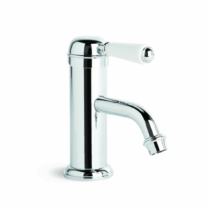 Brodware - Neu England - 1.8002.00.4.01 - Basin Mixer Single White Porcelain Lever - Chrome
