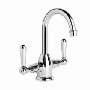 Brodware - Neu England - 1.8004.00.3.01 - Basin Mixer with Swivel Spout & Metal Levers - Chrome