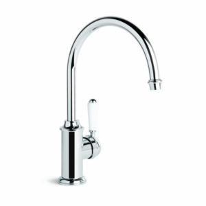 Brodware - Neu England - 1.8008.00.4.01 - Kitchen Mixer Single White Porcelain Lever with Swivel Spout - Chrome