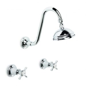 Brodware - Neu England -1.8010.00.2.01 - Shower Set with 100mm Ball Joint Rose - Wels 3 Star Flow Rate 9L/min - Chrome