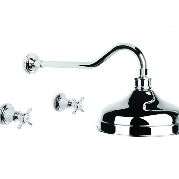 Brodware - Neu England - 1.8011.02.2.01 - Shower Set with 200mm Ball Joint Rose - Chrome