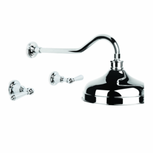 Brodware - Neu England - 1.8011.02.3.01 - Shower Set with 200mm Ball Joint Rose and Metal Levers - Chrome