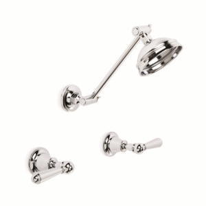 Brodware - Neu England - 1.8012.00.3.01 - Shower Set with Adjustable Arm and 100mm Rose and Metal Levers - Chrome