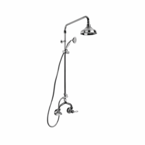 Brodware - Neu England - 1.8013.03.8.01 - Exposed Shower Set with 150mm Rose, Hand Shower and Diverter and Kristall Levers - Chrome