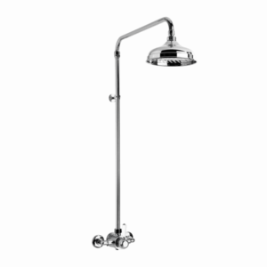 Brodware - Neu England - 1.8014.20.4.01 - Exposed Shower Mixer with 200mm Rose & White Porcelain Lever - Chrome