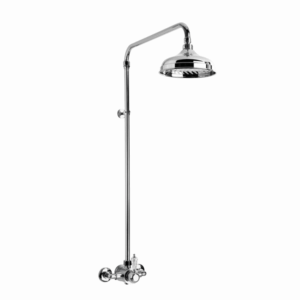 Brodware - Neu England - 1.8014.20.8.01 - Exposed Shower Mixer with 200mm Rose & Kristall Lever - Chrome
