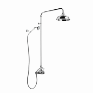 Brodware - Neu England - 1.8014.22.3.01 - Exposed Shower Mixer with 200mm Rose, Handshower, Diverter & Metal Lever - Chrome