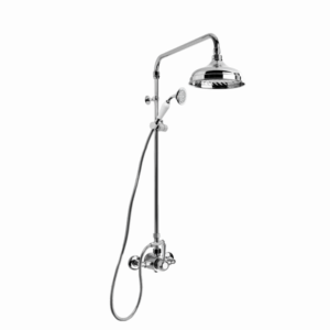 Brodware - Neu England - 1.8014.23.3.01 - Exposed Shower Mixer with 200mm Rose, Handshower, Diverter & Metal Lever - Chrome