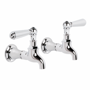 Brodware - Neu England - 1.8015.00.3.01 - Bib Taps Female, Pair with Metal Levers - Chrome