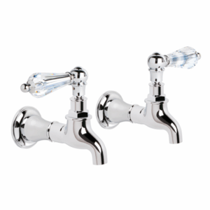 Brodware - Neu England - 1.8015.00.8.01 - Bib Taps Female, Pair with Kristall Levers - Chrome