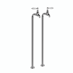 Brodware - Neu England - 1.8016.02.8.01 - Kristall Lever Floor Mounted Bib Taps Set - Chrome