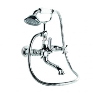 Brodware - Neu England - 1.8020.00.2.01 - Wall Mount Bath Mixer with Hand Shower and Metal Diverter - Chrome