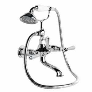 Brodware - Neu England - 1.8020.00.3.01 - Wall Mount Bath Mixer with Hand Shower, Metal Levers & Diverter - Chrome