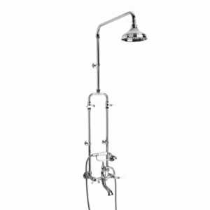 Brodware - Neu England - 1.8023.00.3.01 - Exposed Bath/Overhead Shower Set with 150mm Rose, Hand Shower, Metal Levers & Diverter - Chrome