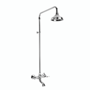 Brodware - Neu England - 1.8025.00.3.01 - Exposed Bath/Overhead Shower Set with 150mm Rose, Metal Levers & Diverter - Chrome