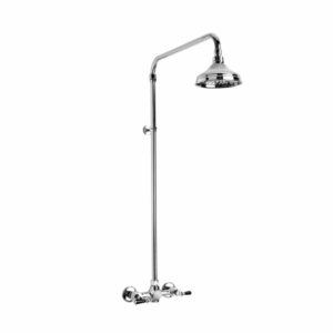 Brodware - Neu England - 1.8025.01.5.01 - Exposed Shower Set with 150mm Rose and Black Porcelain Lever - Chrome