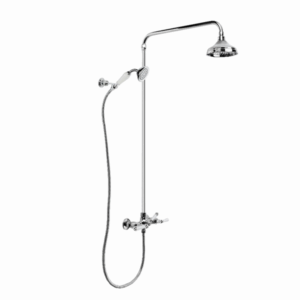 Brodware - Neu England - 1.8025.02.3.01 - Exposed Shower Set with 150mm Rose, Hand Shower, Metal Lever & Diverter - Chrome