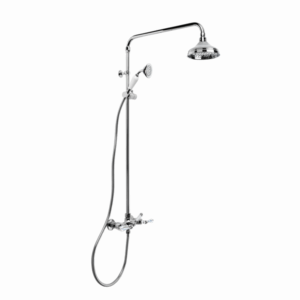 Brodware - Neu England - 1.8025.04.8.01 - Exposed Shower Set with 150mm Rose, Hand Shower, Kristall Lever & Diverter - Chrome