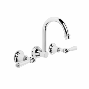 Brodware - Neu England - 1.8027.00.3.01 - Wall Set with 180mm Swivel Spout & Metal Levers - Chrome