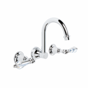 Brodware - Neu England - 1.8027.00.8.01 - Wall Set with 180mm Swivel Spout & Kristall Levers - Chrome
