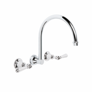 Brodware - Neu England - 1.8028.00.3.01 - Wall Set with 255mm Swivel Spout & Metal Levers - Chrome
