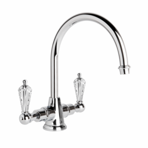 Brodware - Neu England - 1.8030.00.8.01 - Kitchen Mixer with Swivel Spout and Kristall Levers - Chrome