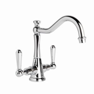 Brodware - Neu England - 1.8030.02.3.01 - Kitchen Mixer with Traditional Swivel Spout and Metal Levers - Chrome