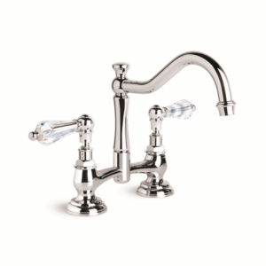 Brodware - Neu England - 1.8031.02.8.01 - Kitchen Set with Traditional Swivel Spout & Kristall Levers - Chrome