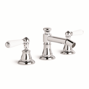 Brodware - Neu England - 1.8035.00.4.01 - Bidet Set with White Porcelain Levers - Chrome