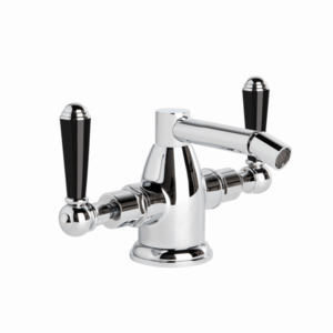 Brodware - Neu England - 1.8037.00.5.01 - Bidet Mixer with Black Porcelain Levers - Chrome